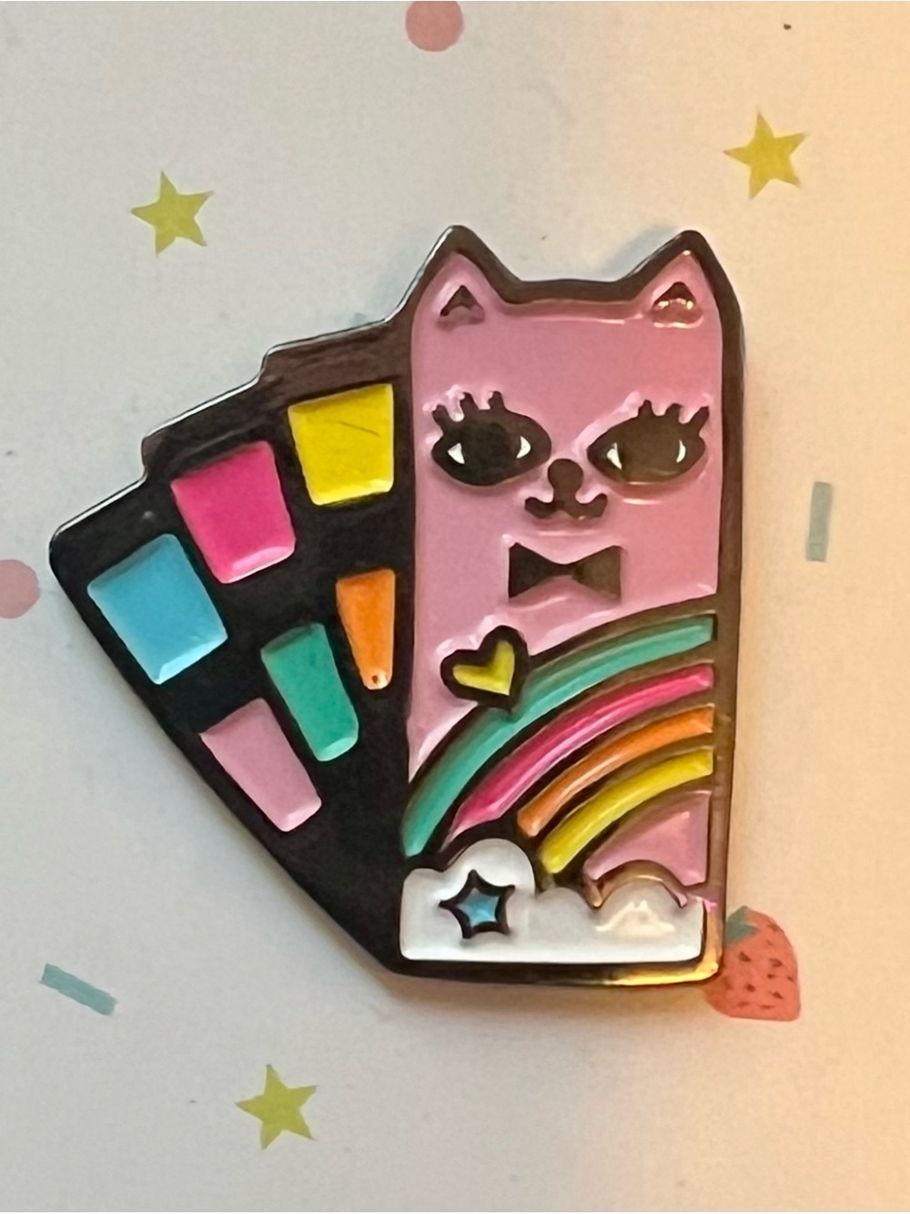 3/$20 💜 CAT Pin Kawaii Kitty Rainbow